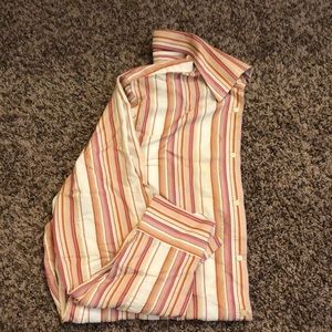 Striped, Long Sleeved Button-Up